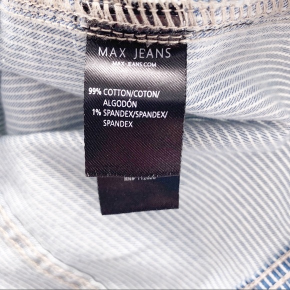 Max Jeans Blue and White Pinstriped Jean Jacket - Picture 7 of 8